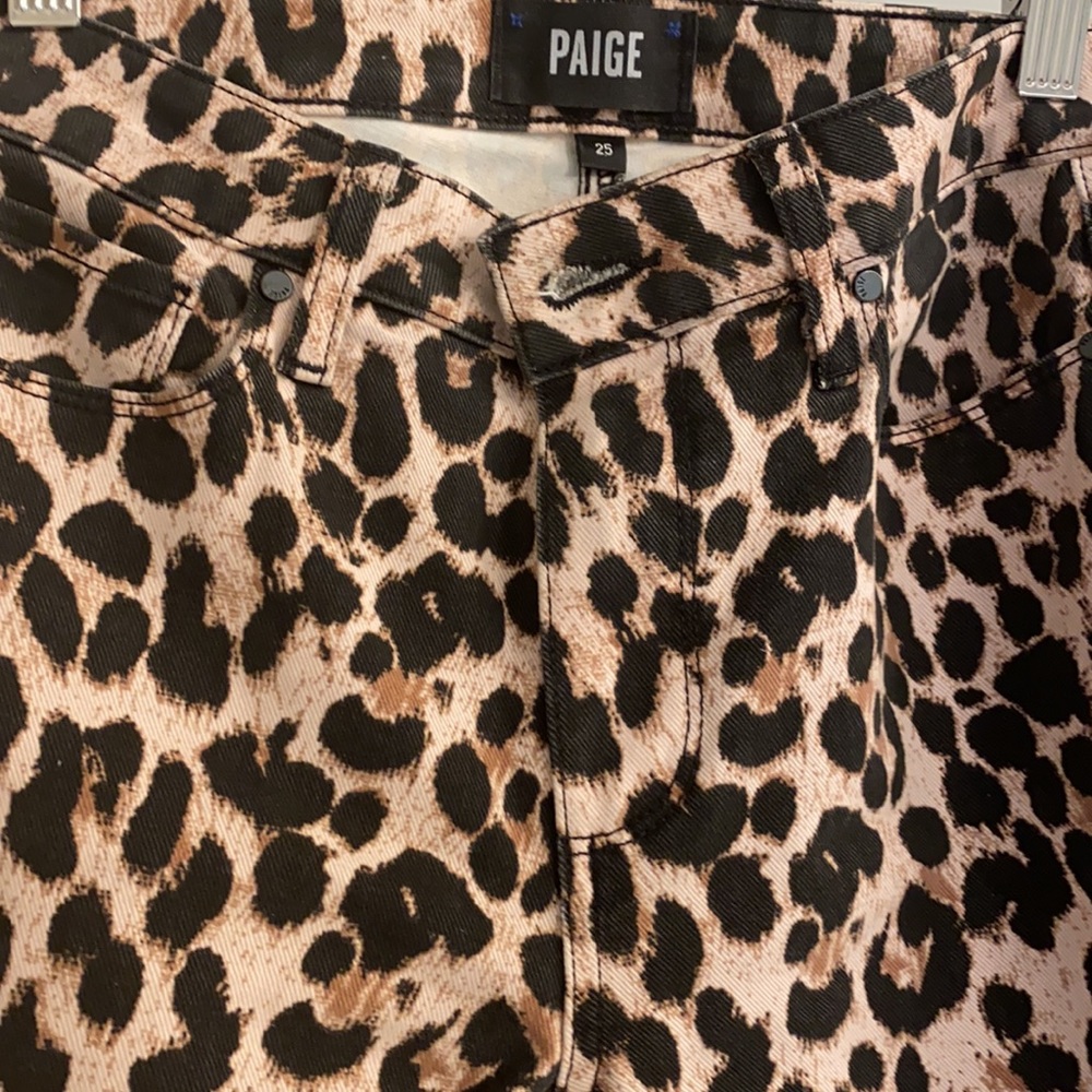 Paige Hoxton Ankle Pink Brown Leopard Jeans Sz 25 - Picture 5 of 10